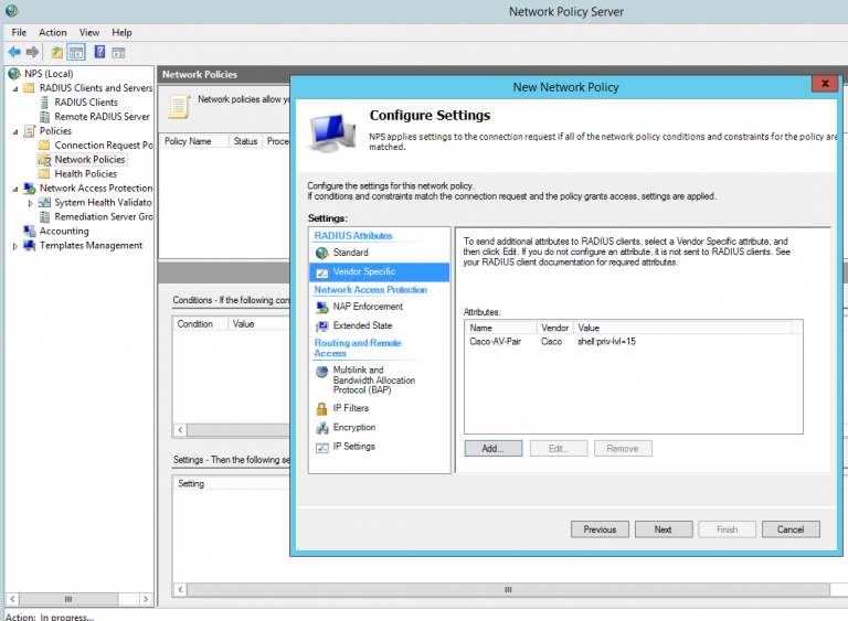 Cisco AAA Authentication with RADIUS against Active Directory 2012 NPS